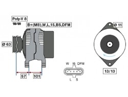 Alternátor 24V/110A RVI, VOLVO