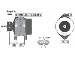 Alternátor 24V/110A RVI, VOLVO