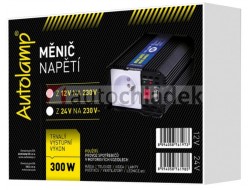 AUTOLAMP Měnič napětí z 12V DC na 230V AC 300W trvale+USB výstup