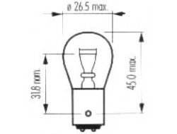 AUTOLAMP Žárovka 12V 21/4W BAZ15d