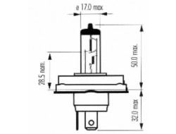 AUTOLAMP Žárovka H4 12V 60/55W P45t s asymetrickou paticí