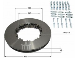 Kotouč brzdový DAF 85CF + montážní sada 432x45x45 mm