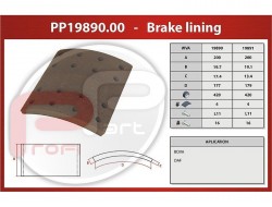 Obložení brzd DAF 420x200x19,1/13,4-19,7/17,4 mm