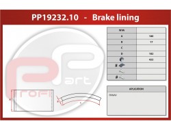 Obložení brzd PANAV 422x180x17x182 mm