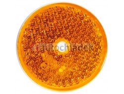 Odrazka oranžová s dírou na šroub průměr 80 mm