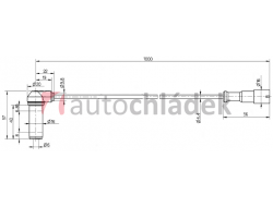 Snímač ABS 1 m zahnutý + pouzdro