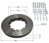 Kotouč brzdový DAF 85CF + montážní sada 432x45x45 mm