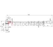 Snímač ABS 1 m zahnutý + pouzdro