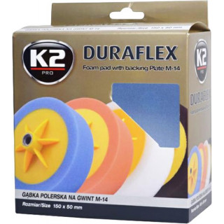 K2 DURAFLEX Leštící houba s úchytným talířem 150 x 50 mm modrá