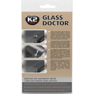 K2 GLASS DOCTOR 0,8 ml - sada na opravu čelního skla a světlometů