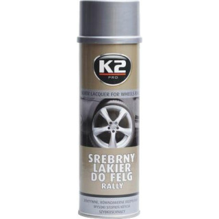 K2 SILVER LACQUER FOR WHEELS RALLY 500 ml - stříbrný lak na kola, ochrana proti korozi