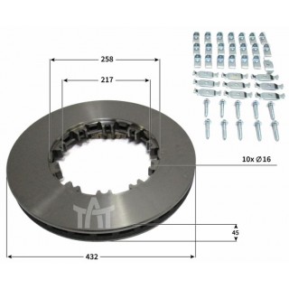 Kotouč brzdový DAF 85CF + montážní sada 432x45x45 mm