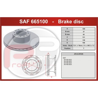 Kotouč brzdový SAF SKRB 9022K, SKRB 9022W 430x130x45 mm