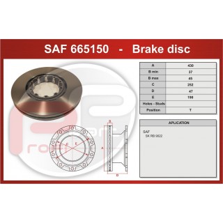 Kotouč brzdový SAF Integral BI9-22K01 430x45x56 mm