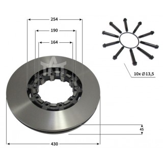 Kotouč brzdový SAF Integral včetně montání sady BI9-22K01 430x45 mm