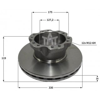 Kotouč brzdový zadní AVIA D75-120, DAF LF45 330x35x119 mm