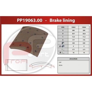 Obložení brzd DAF ZN 420x200x20,7/12,3-20,8/17,2 mm