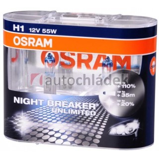 OSRAM Žárovka H1 12V 55W P14,5s NIGHT BREAKER UNLIMITED+110% 2 ks