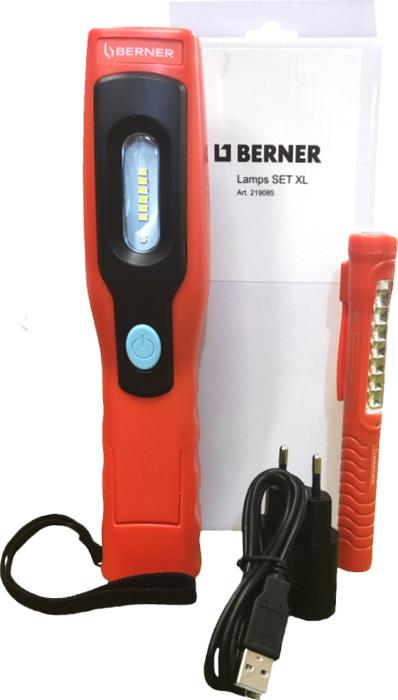 BERNER LED svítilna PEN LIGHT mikro USB + POCKET LUX BRIGHT Micro USB +  nabíječka + kabel